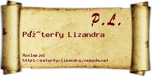 Péterfy Lizandra névjegykártya